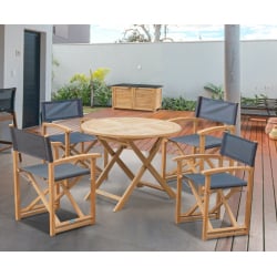 Suffolk 1m Round Table and Director's Chair Set