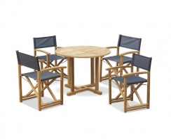 Canfield 1m Round Table and Director's Chair Set