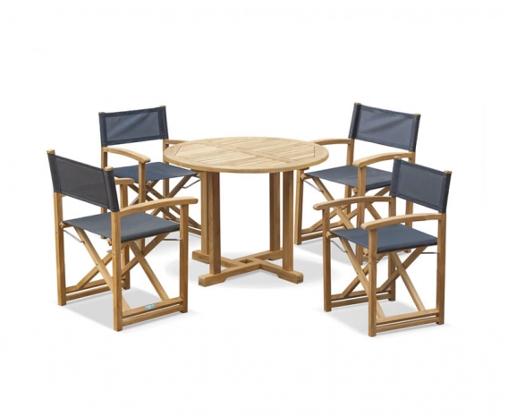 Canfield 1m Round Table and Director's Chair Set