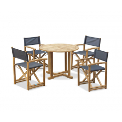 Canfield 1m Round Table and Director's Chair Set