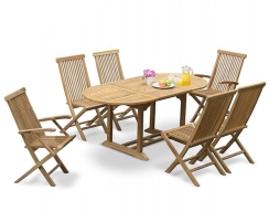 Brompton Bijou Extending 1.2 - 1.8m Table & 6 Ashdown Folding Chairs