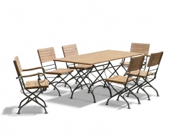 Bistro 6 Seater Table 1.8m, Armchairs and Side Chairs, Black