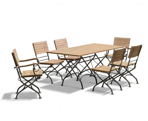 Bistro 6 Seater Table 1.8m, Armchairs and Side Chairs, Black