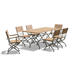 Bistro 6 Seater Table 1.8m, Armchairs and Side Chairs, Black