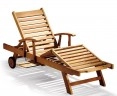 Luxury Teak Sun Lounger with arms and cushion