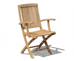 Rimini Wooden Garden Armchair, Teak Folding Chair