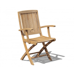 Rimini Wooden Garden Armchair, Teak Folding Chair