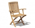 Rimini Wooden Garden Armchair, Teak Folding Chair