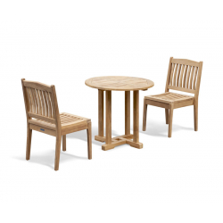 Canfield Round 80cm Table and 2 Seat Hilgrove Chair Set