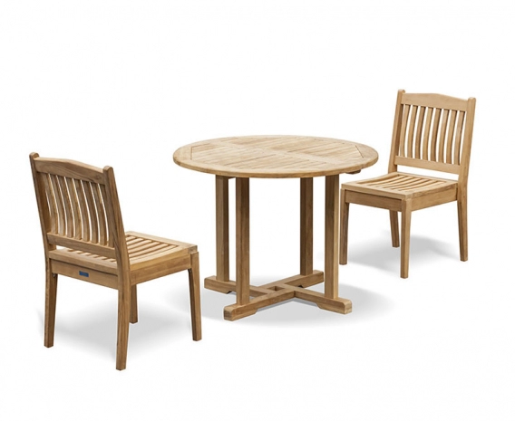 Canfield Round 1m Table and 2 Hilgrove Chairs Set