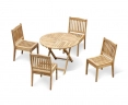 4 seater teak folding outdoor garden dining set