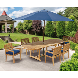 Brompton 6 Seater Extending Table 2-3m & Hilgrove Armchairs