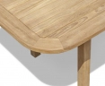 rounded rectangular teak garden dining table