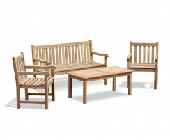 Windsor 1.5m Bench and Armchairs Coffee Set