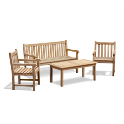 Windsor 1.5m Bench and Armchairs Coffee Set