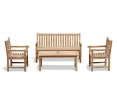 Windsor 1.5m Bench and Armchairs Coffee Set
