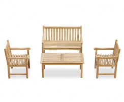 Windsor 1.2m Bench and Armchairs Coffee Set