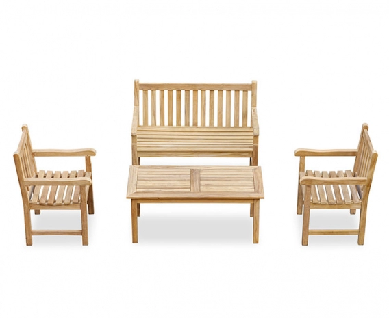 Windsor 1.2m Bench and Armchairs Coffee Set