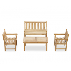 Windsor 1.2m Bench and Armchairs Coffee Set