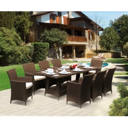 Riviera Rattan Dining Set with Rectangular 2.2m Table & 8 Armchairs