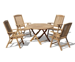 Suffolk Octagonal 1.2m Table & 4 Cheltenham Reclining Chairs