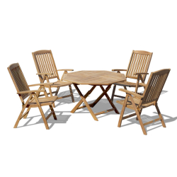 Suffolk Octagonal 1.2m Table & 4 Cheltenham Reclining Chairs