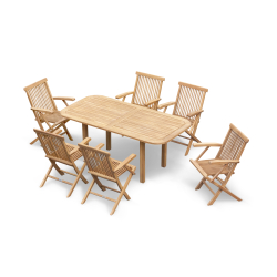 Carida 1.8m Table and Chester Armchair Set