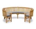 Henley Teak 3/4 Circular Garden Bench with Arms