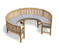 Henley Teak 3/4 Circular Garden Bench with Arms