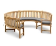 Henley Teak 3/4 Circular Garden Bench with Arms