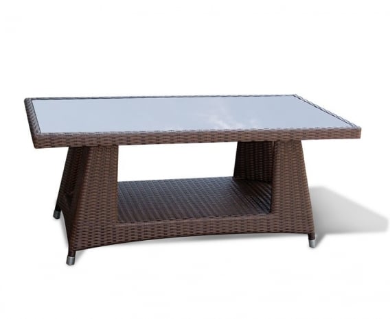 Riviera Rattan Glass Top Coffee Table, Cheltenham Glass And Steel Coffee Table