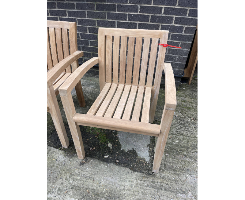 Monaco Teak Stacking Garden Chair Used Good