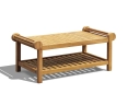 Teak Lutyens-Style Coffee Table with shelf
