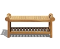 Teak Lutyens-Style Coffee Table with shelf