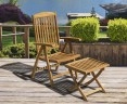 Cheltenham Outdoor Reclining Chair with Footstool, Teak