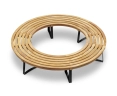 Teak Backless Circular Tree Bench with Metal Legs - 2.2m