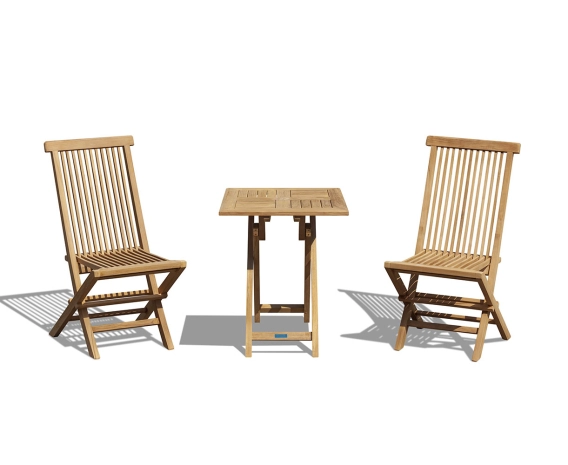 Teak Suffolk 0.6m Table and Ashdown Chair Set
