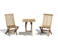 Teak Suffolk 0.6m Table and Ashdown Chair Set