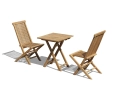Teak Suffolk 0.6m Table and Ashdown Chair Set