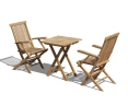 Teak 2 Seater Suffolk Table and Armchairs Set