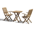 Teak Suffolk 0.6m Table and Bali Armchair Set