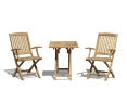Teak Suffolk 0.6m Table and Bali Armchair Set