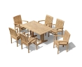 Belgrave 1.5m Table with 6 Bali Stacking Armchairs