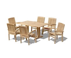 Belgrave 1.5m Table with 6 Bali Stacking Armchairs