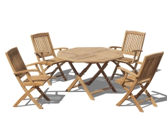 Suffolk 1.2m Octagonal Table and Bali Armchairs Set