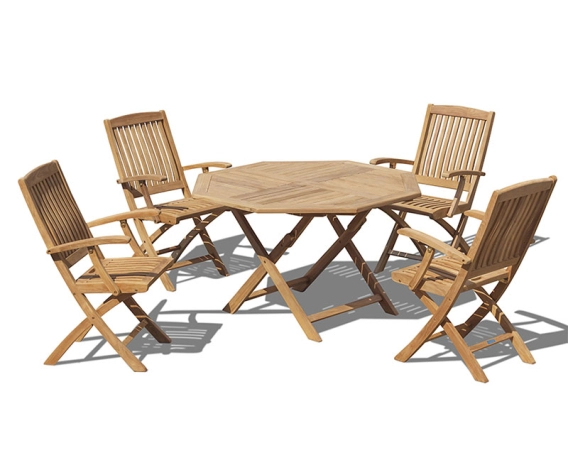 Suffolk 1.2m Octagonal Table and Bali Armchairs Set