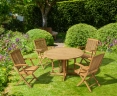 Berrington Round Gateleg 1.2m Table & 4 Bali Armchairs