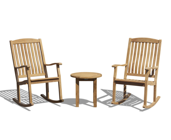 Teak Rocking Chair and Occasional Table Set