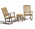 Teak Rocking Chair and Occasional Table Set