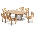 Brompton Extending Oval Table 1.2-1.8m & 6 Yale Stacking Chairs Set
